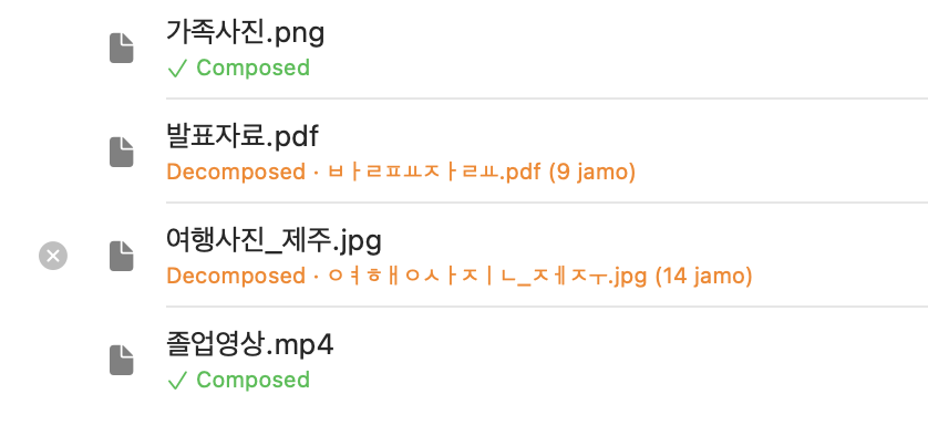 Preview of dropped files' normalization status